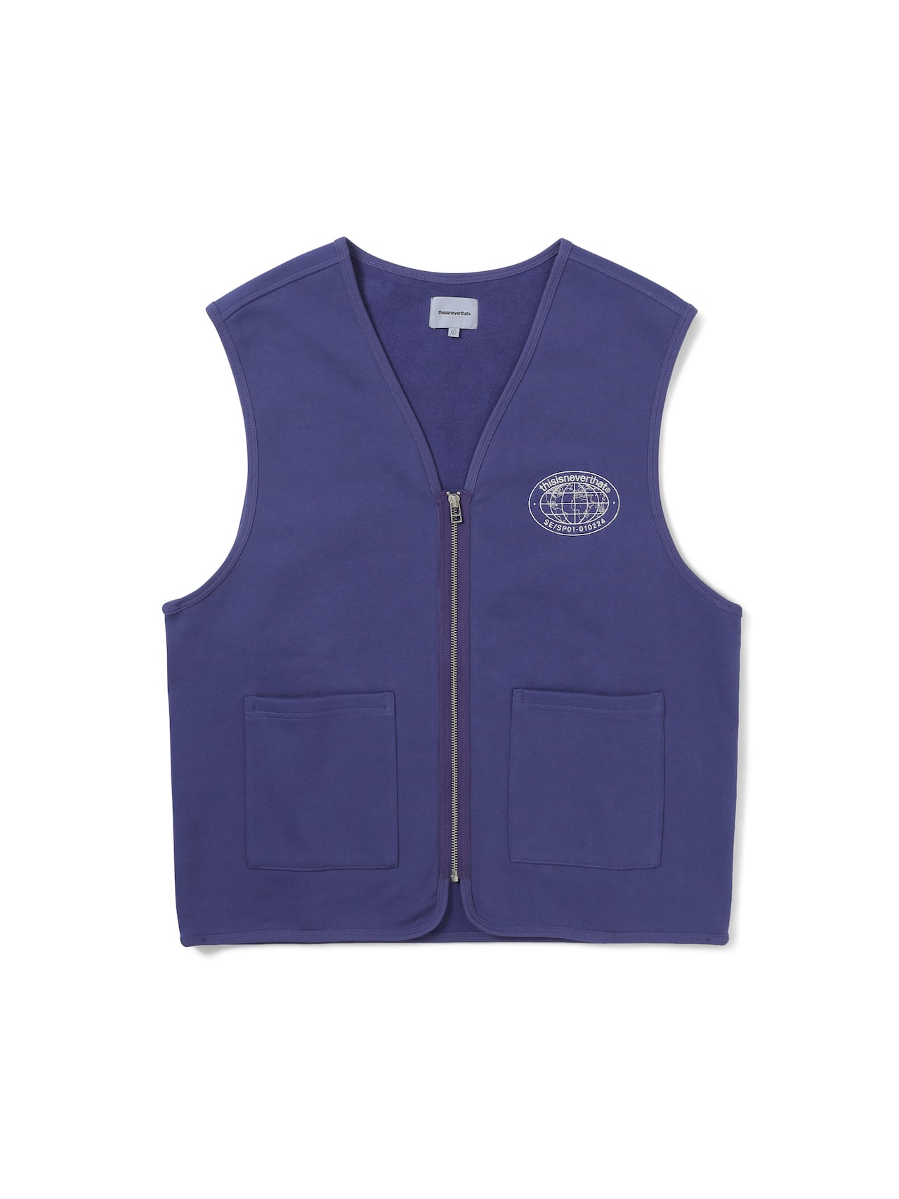 thisisneverthat - Zip Sweat Vest Purple (Blue) product image 1 | TRAB K-Fashion Australia