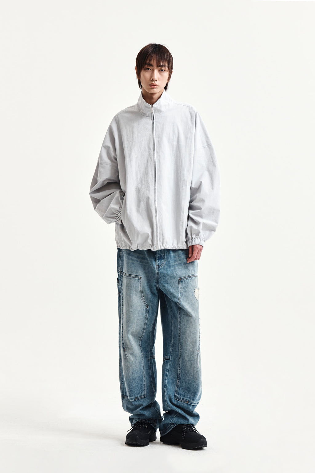 Matin Kim - Back Logo High Neck Jumper (Light Grey) product image 14 | TRAB K-Fashion Australia