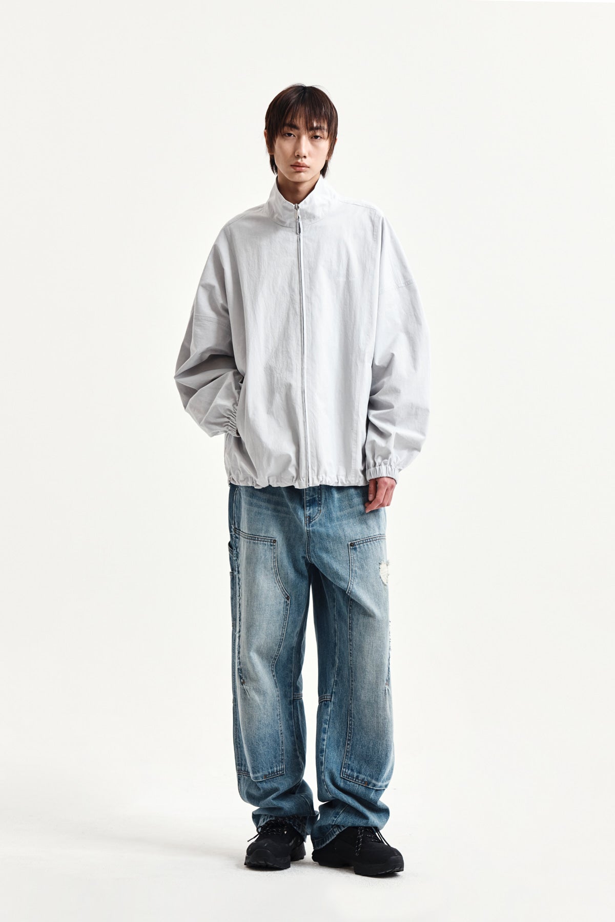 Matin Kim - Back Logo High Neck Jumper (Light Grey) product image 14 | TRAB K-Fashion Australia