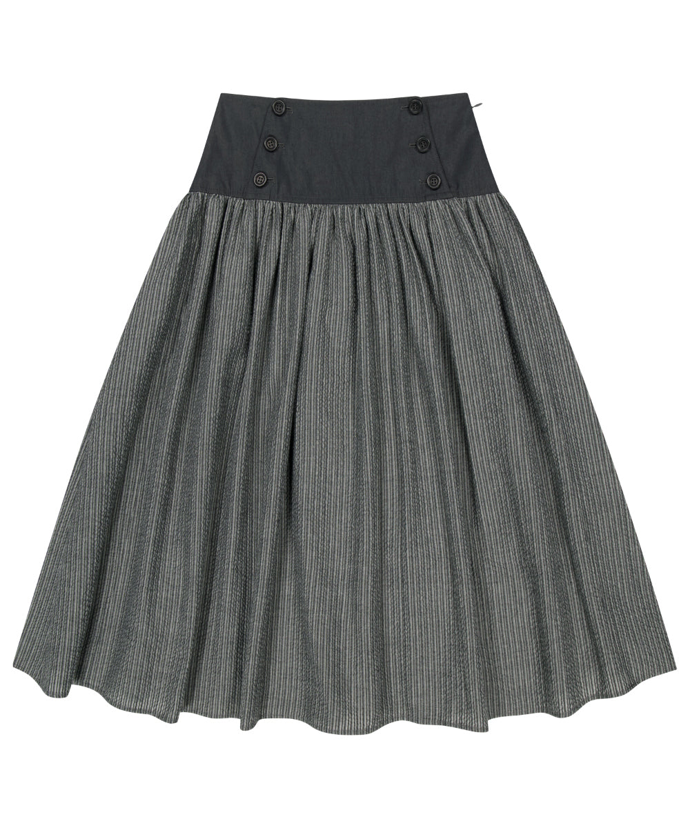 Coyseio - Double Button Stripe Skirt (Black) product image 14 | TRAB K-Fashion Australia