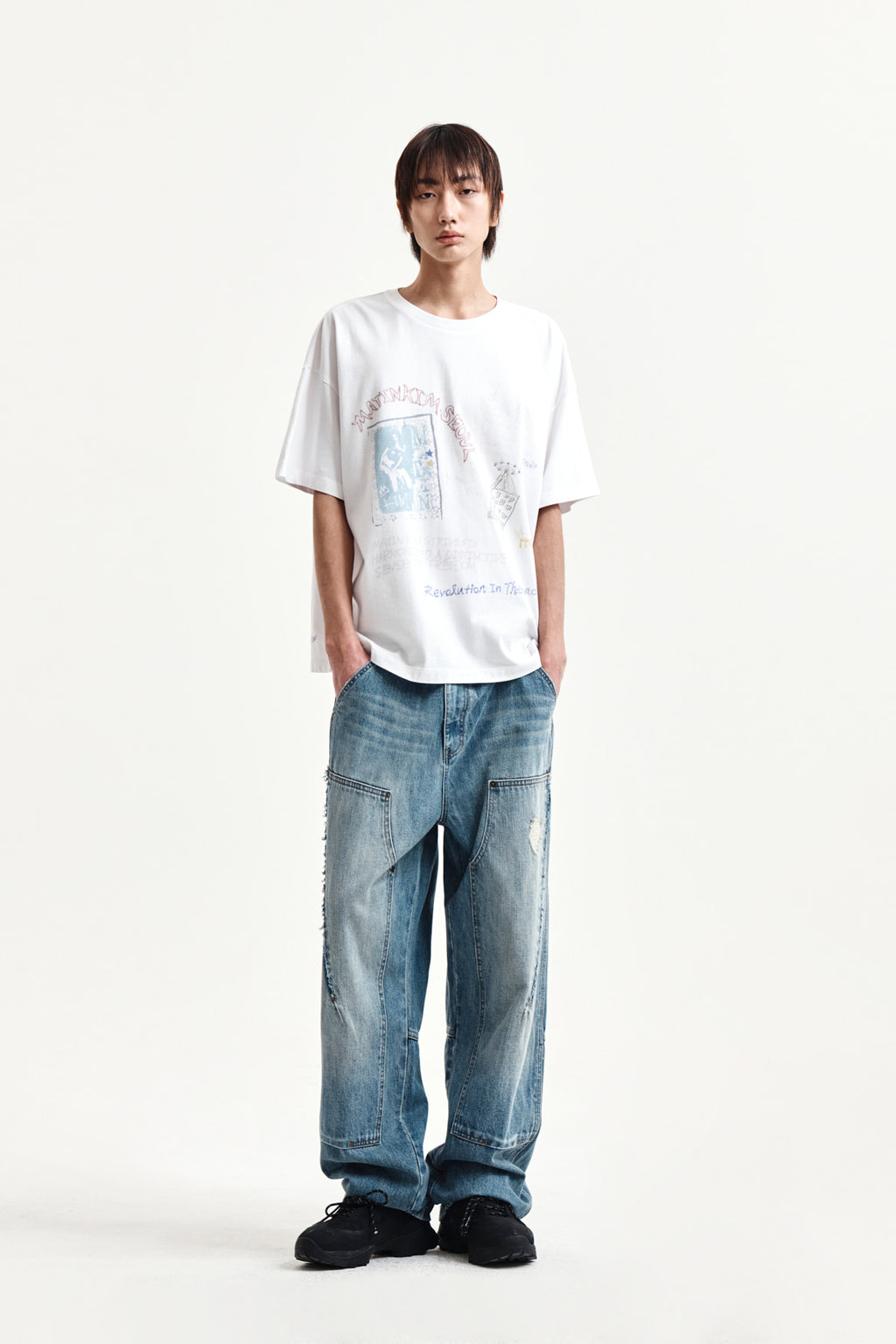 Matin Kim - Graffiti Artwork Top (White) product image 13 | TRAB K-Fashion Australia