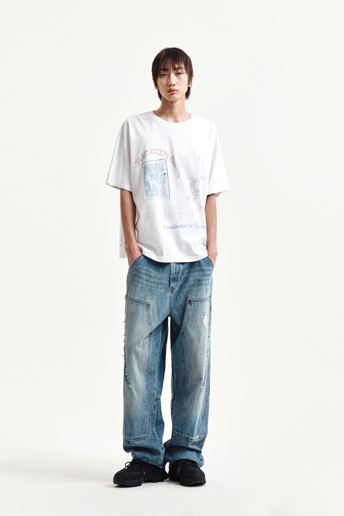 Matin Kim - Graffiti Artwork Top (White) product image 13 | TRAB K-Fashion Australia