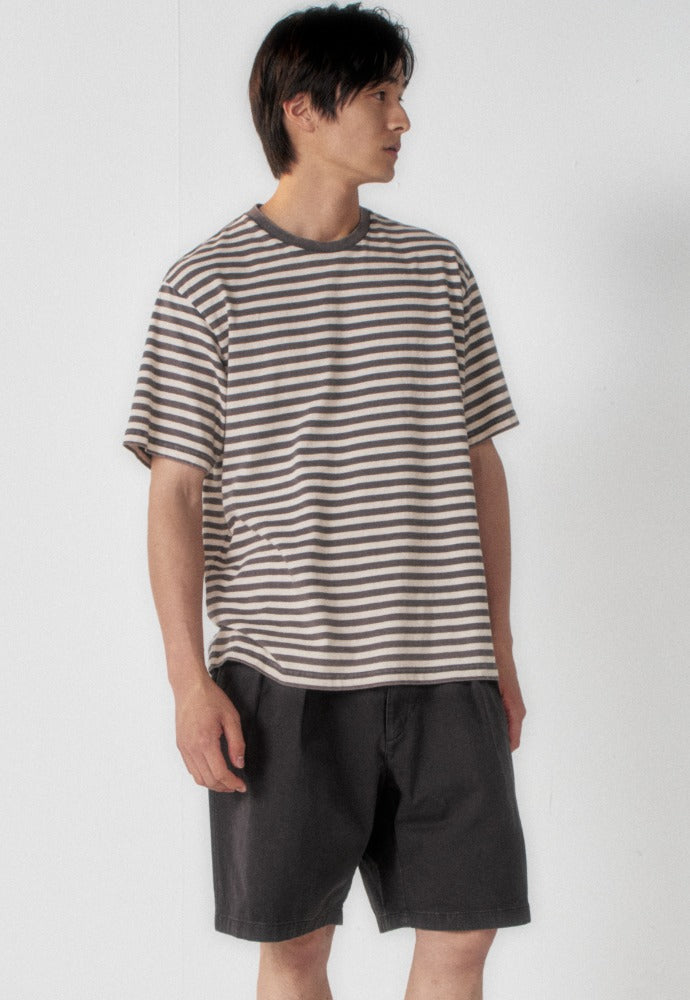 Art if acts - French Stripe S/S Tee (Faded Charcoal) product image 1 | TRAB K-Fashion Australia