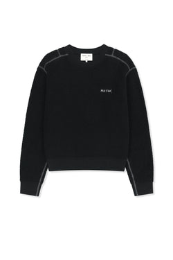Matin Kim - Boucle Texture Knit Pullover (Black) product image 1 | TRAB K-Fashion Australia