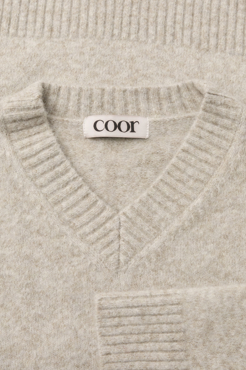 Coor - Wool Blend Hairy V-Neck Sweater (Ivory) product image 5 | TRAB K-Fashion Australia