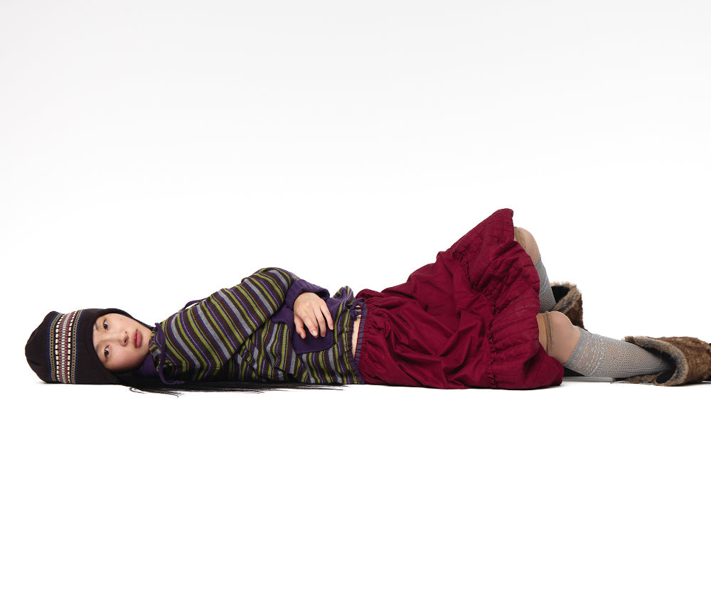 Coyseio - Quilted Shirring Balloon Skirt (Burgundy) product image 4 | TRAB K-Fashion Australia