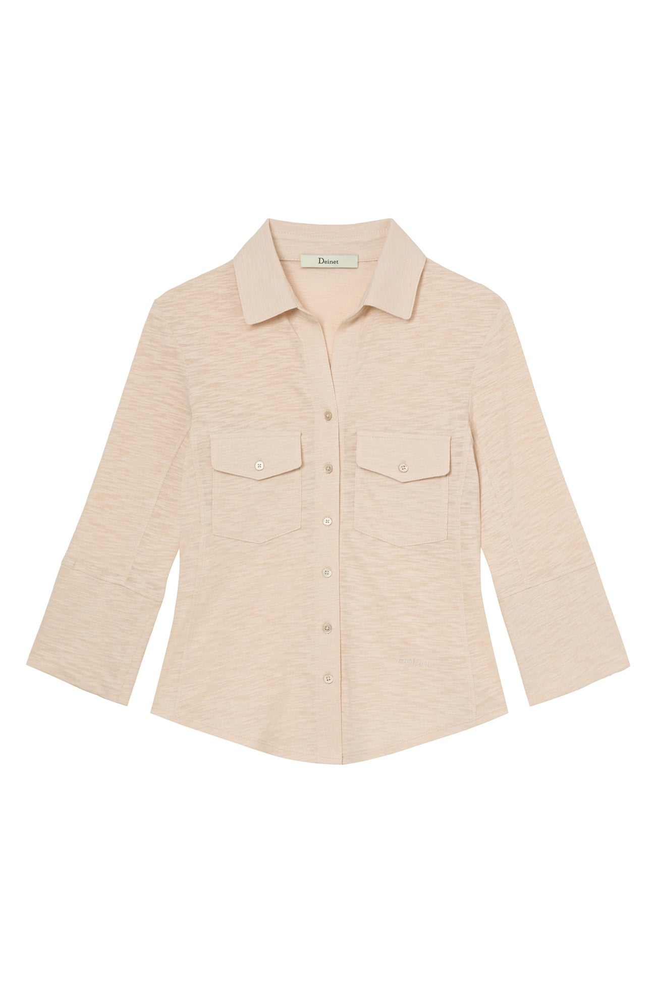 Deinet - Button Collar T-Shirt (Beige) product image 1 | TRAB K-Fashion Australia