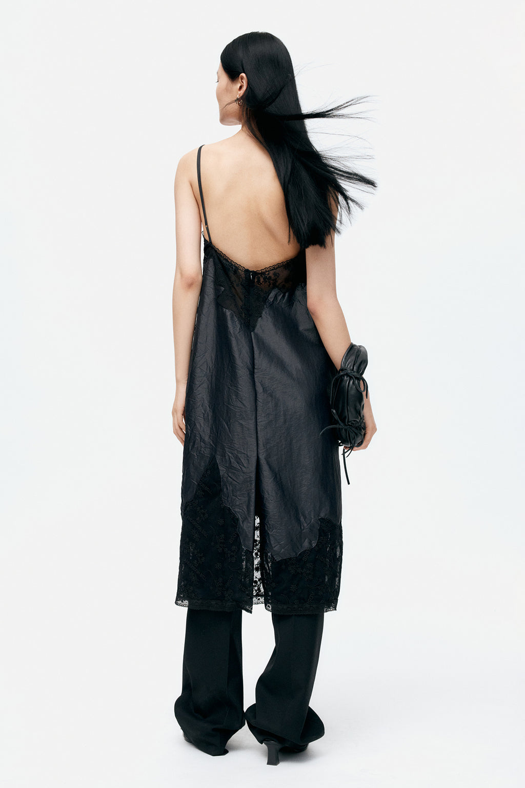 Andersson Bell - Lace Patchwork Slip Dress (Black) product image 2 | TRAB K-Fashion Australia