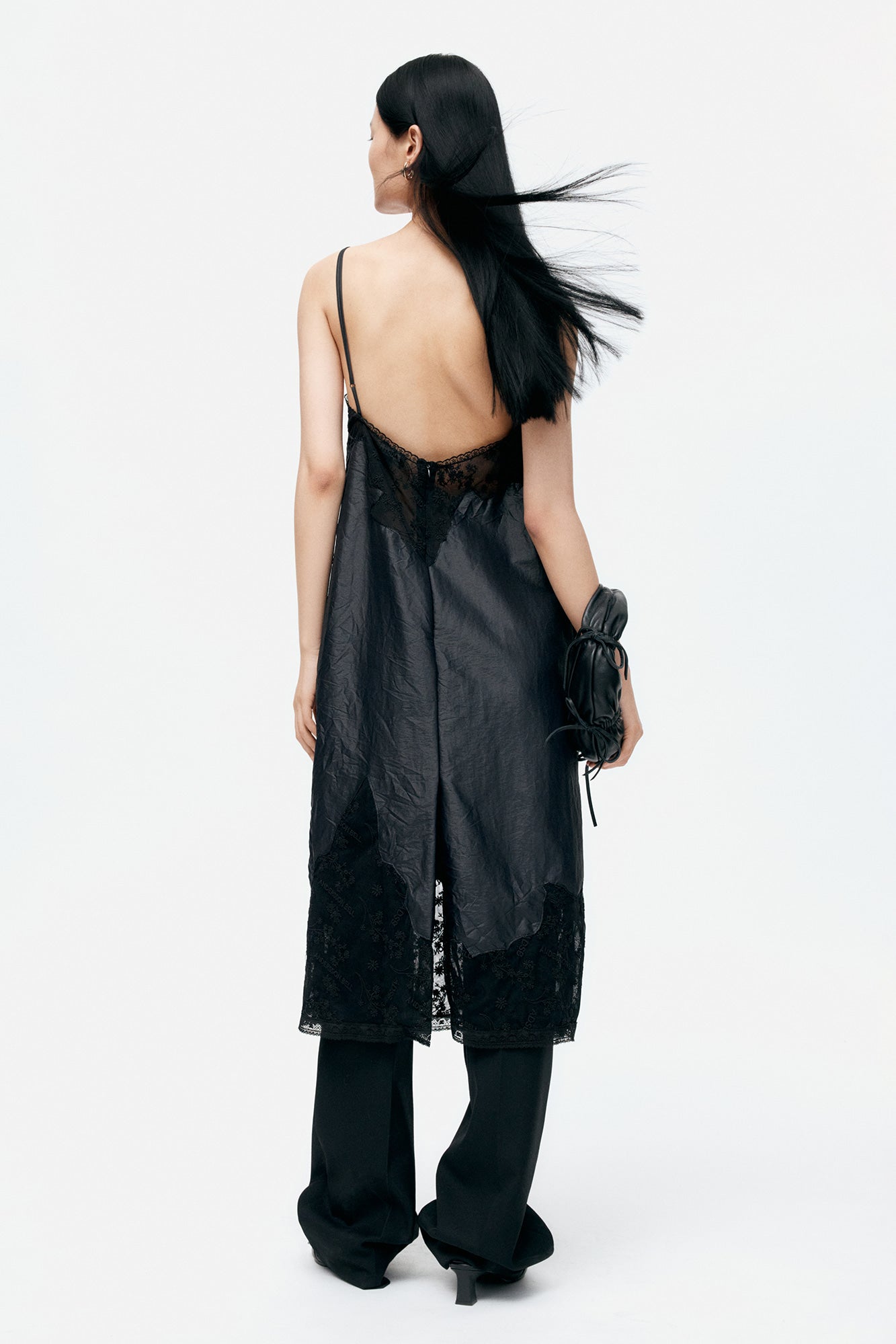 Andersson Bell - Lace Patchwork Slip Dress (Black) product image 2 | TRAB K-Fashion Australia