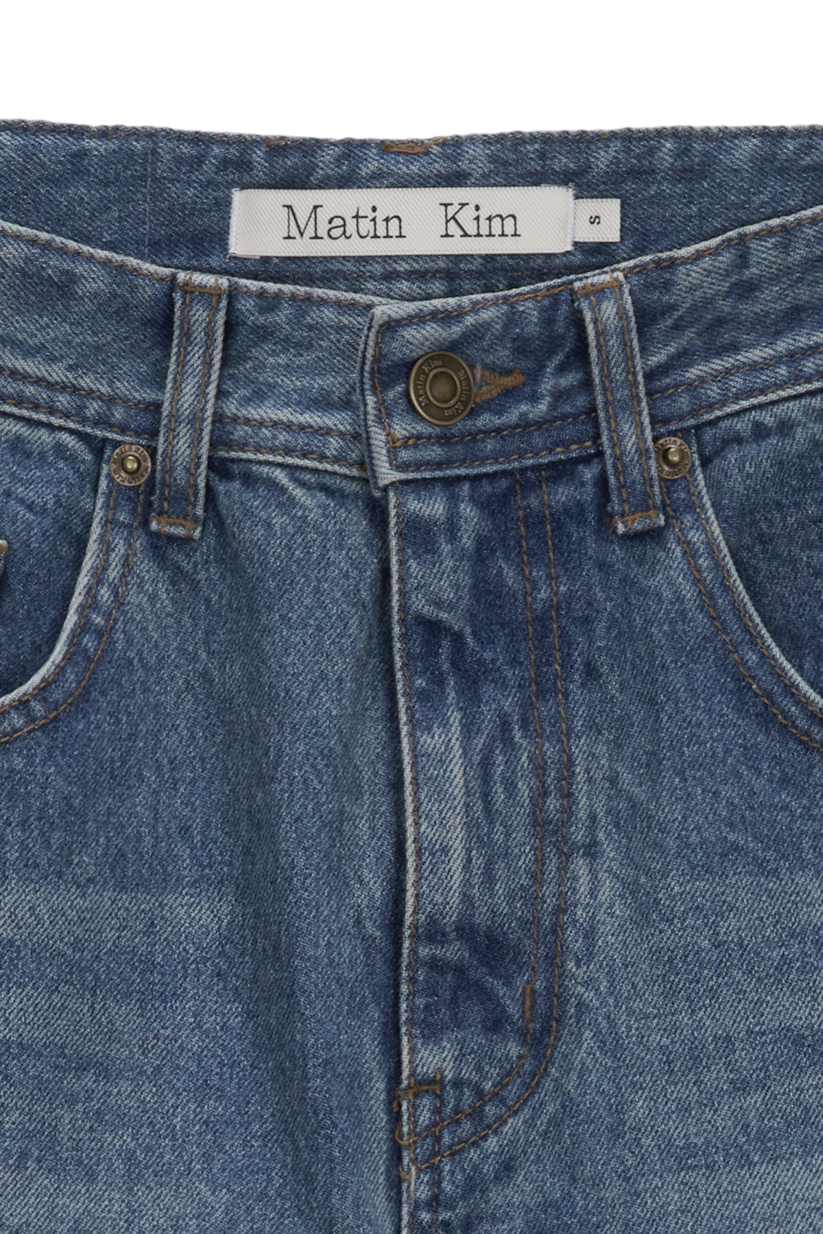 Matin Kim - Foil Detail Denim Baggy Pants (Blue) product image 3 | TRAB K-Fashion Australia