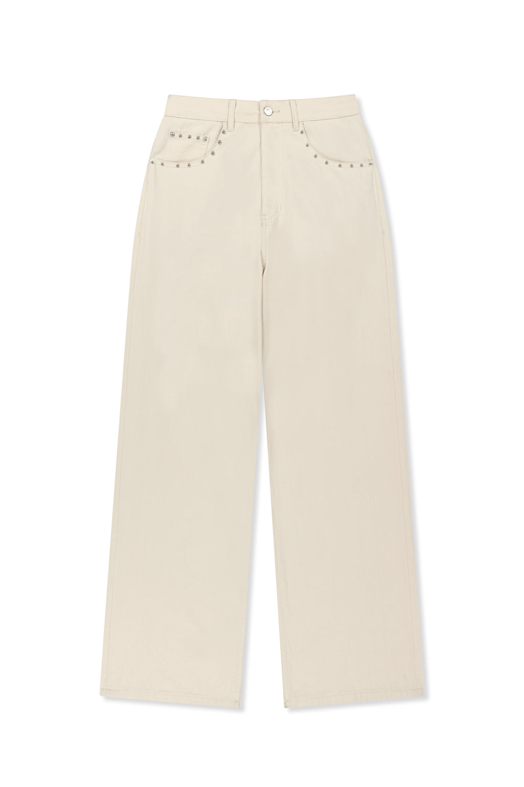 Matin Kim - Stud Point Color Denim Pants (Cream) product image 1 | TRAB K-Fashion Australia