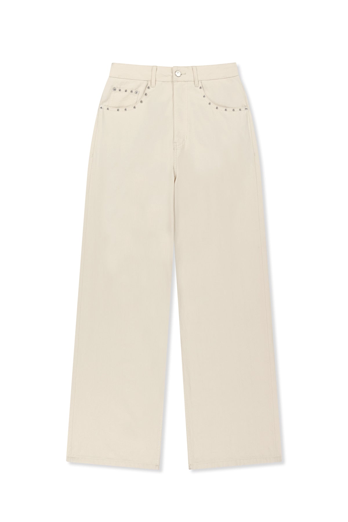Matin Kim - Stud Point Color Denim Pants (Cream) product image 1 | TRAB K-Fashion Australia