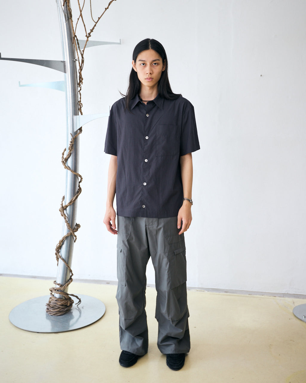 Hatchingroom - Crop Shirt (1/2 Charcoal) product image 5 | TRAB K-Fashion Australia