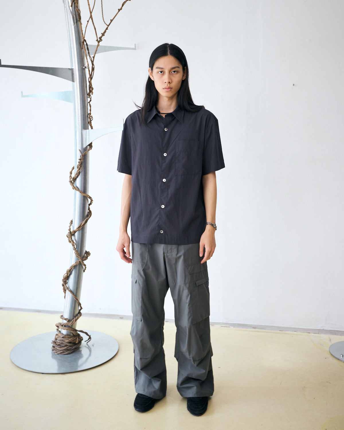 Hatchingroom - Crop Shirt (1/2 Charcoal) product image 5 | TRAB K-Fashion Australia