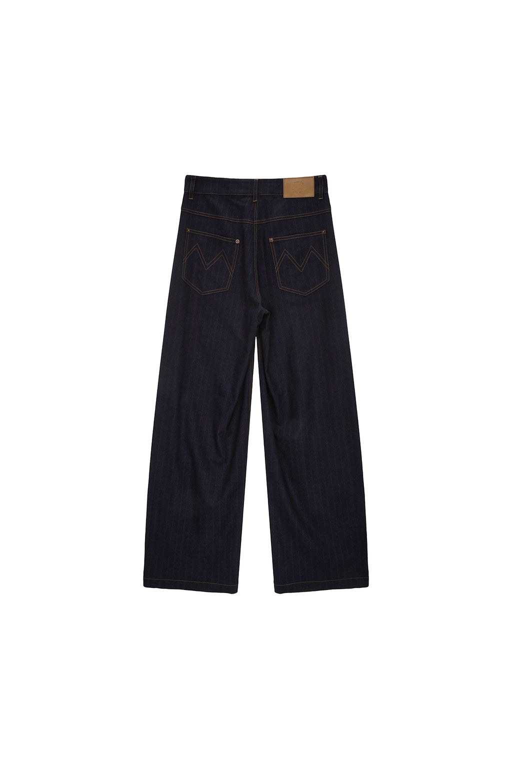 Matin Kim - Denim Like Stripe Wide Pants (Navy) product image 2 | TRAB K-Fashion Australia