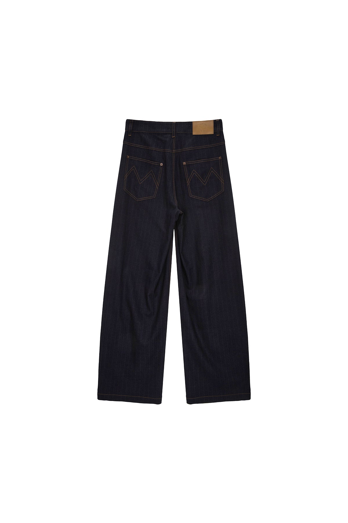 Matin Kim - Denim Like Stripe Wide Pants (Navy) product image 2 | TRAB K-Fashion Australia