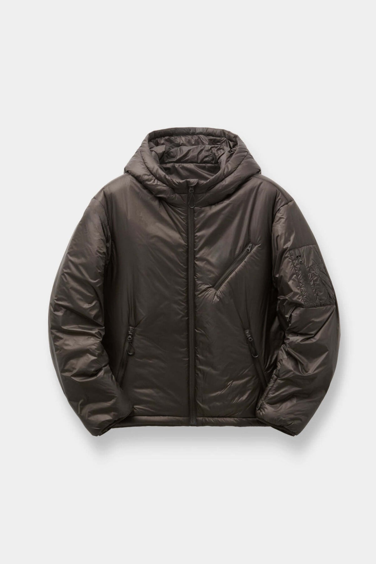 Coor - Light Weight Shell Padded Hoodie Jumper (Dark Brown) product image 1 | TRAB K-Fashion Australia