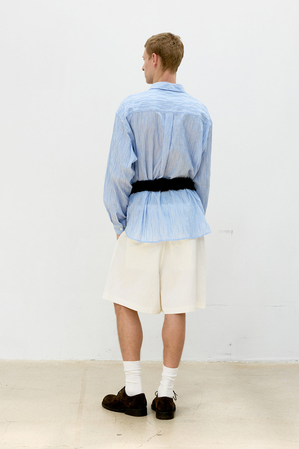 Coor - Two Tuck Linen Short Pants (White) product image 4 | TRAB K-Fashion Australia