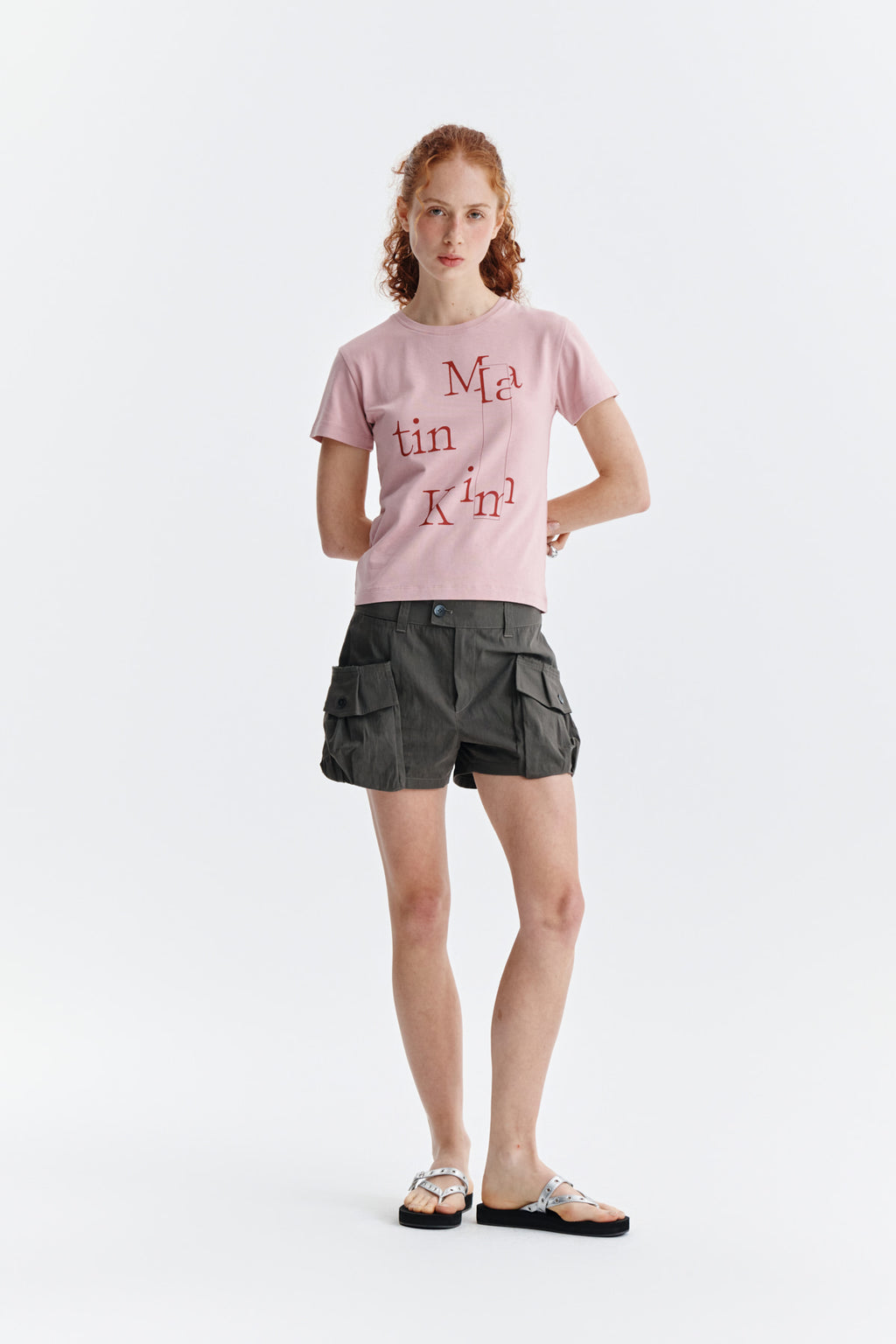 Matin Kim - Patchwork Graphic Printing Logo Top (Pink) product image 9 | TRAB K-Fashion Australia