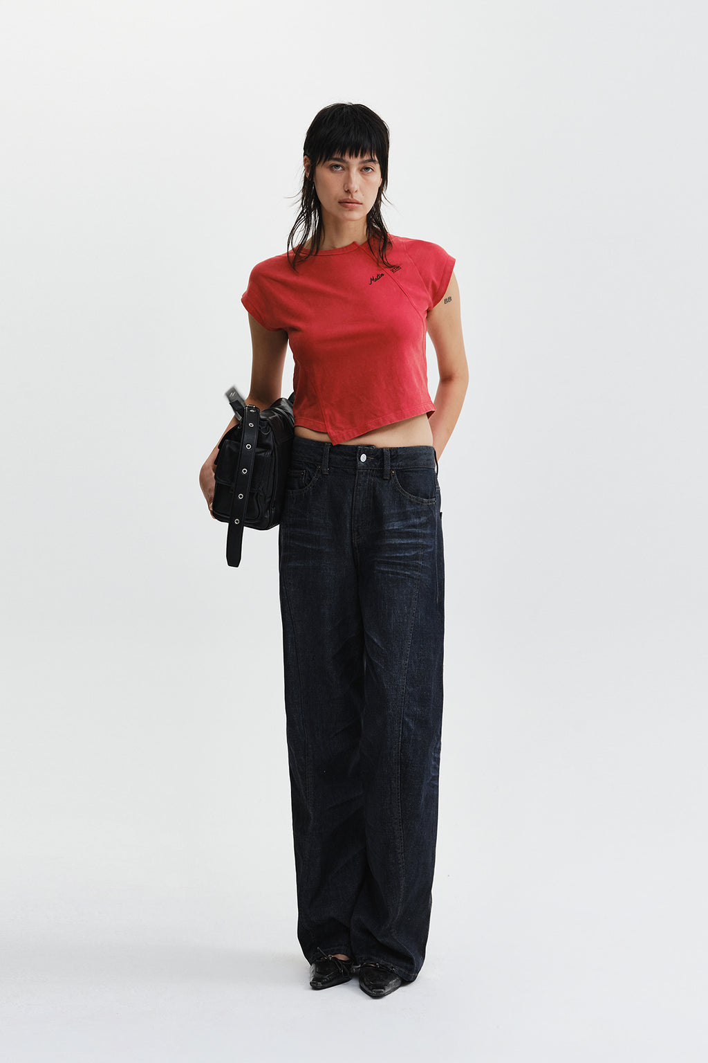 Matin Kim - Curved Cut Slim Top (Red) product image 10 | TRAB K-Fashion Australia