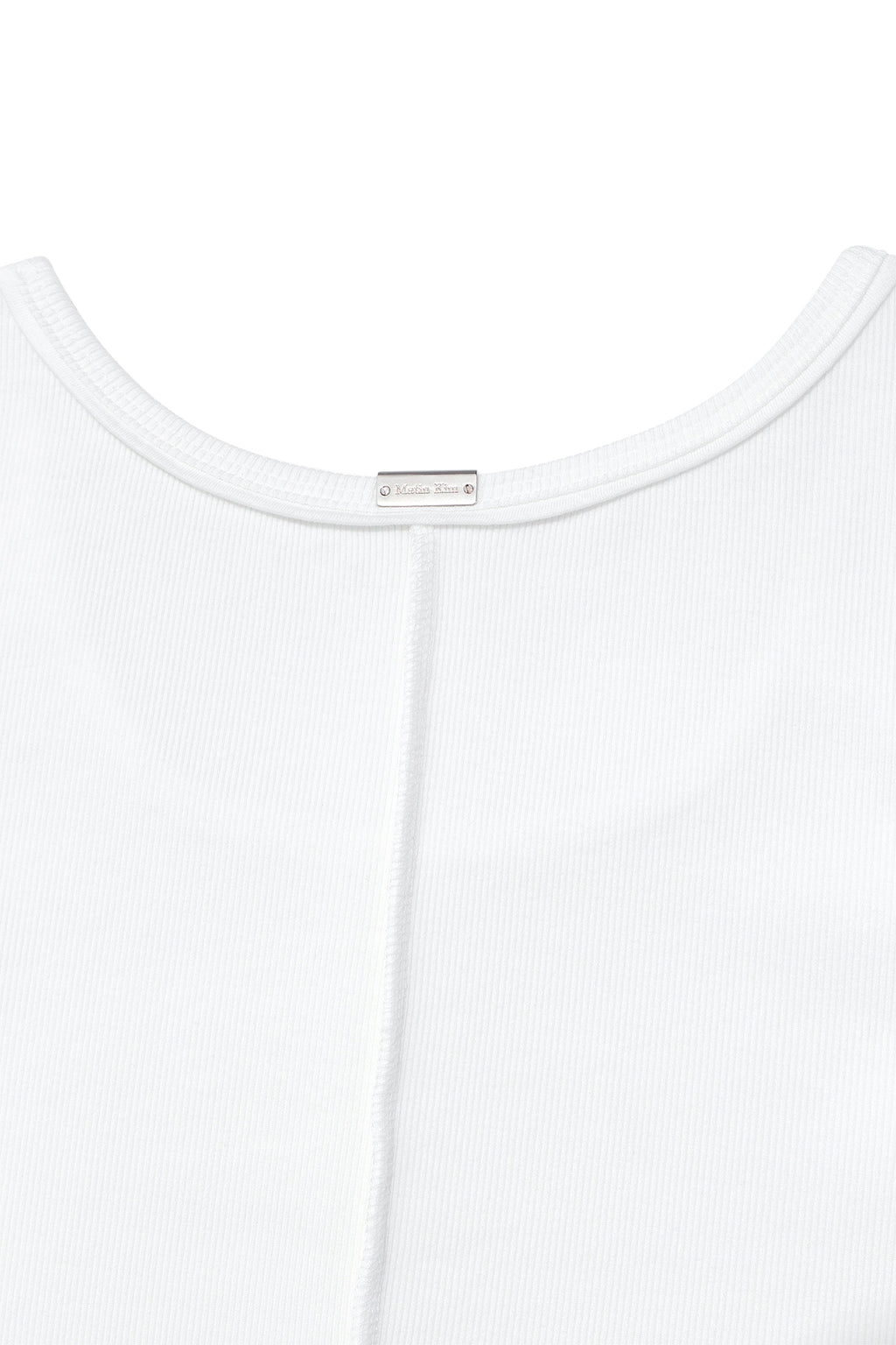 Matin Kim - Small Logo Pintuck Sleeveless Top (White) product image 5 | TRAB K-Fashion Australia