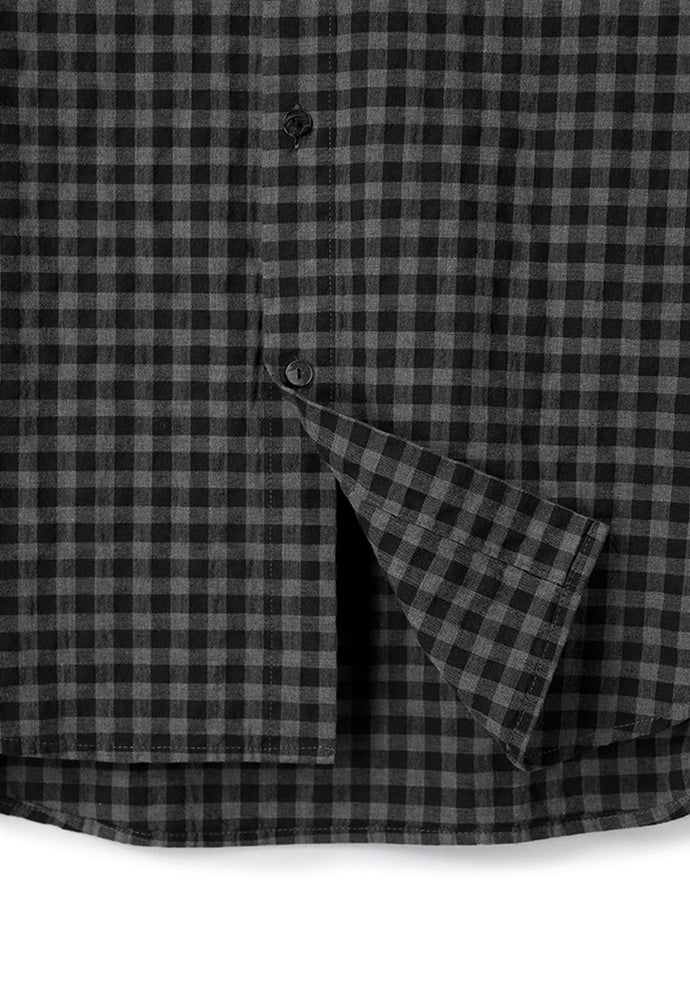 Art if acts - Gingham Check Oxford Shirt (Grey/Black) product image 11 | TRAB K-Fashion Australia