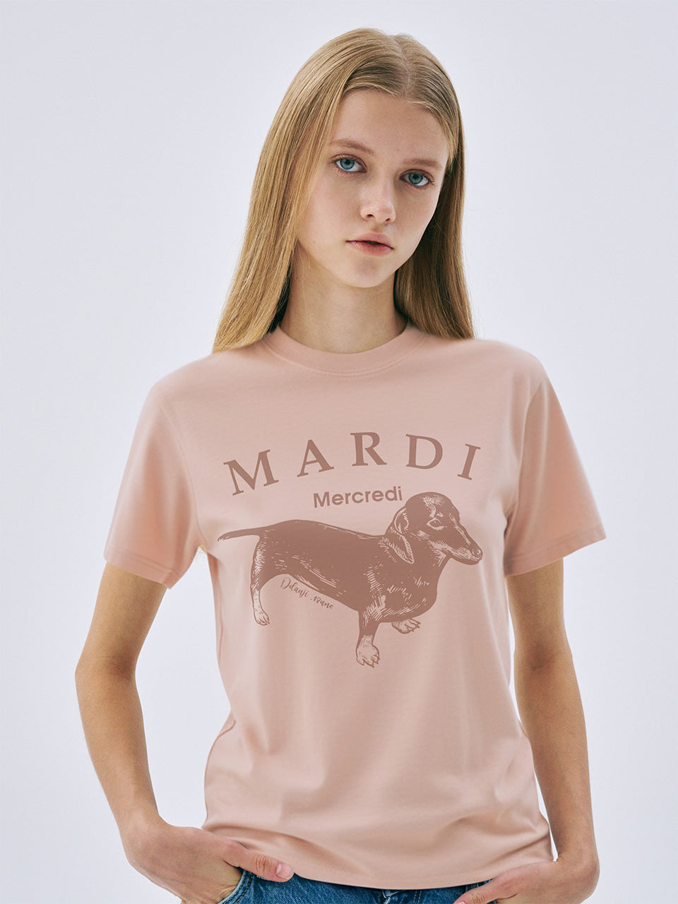 Mardi Mercredi - Slim Tshirt Ddanji Pastel (Salmon) product image 1 | TRAB K-Fashion Australia