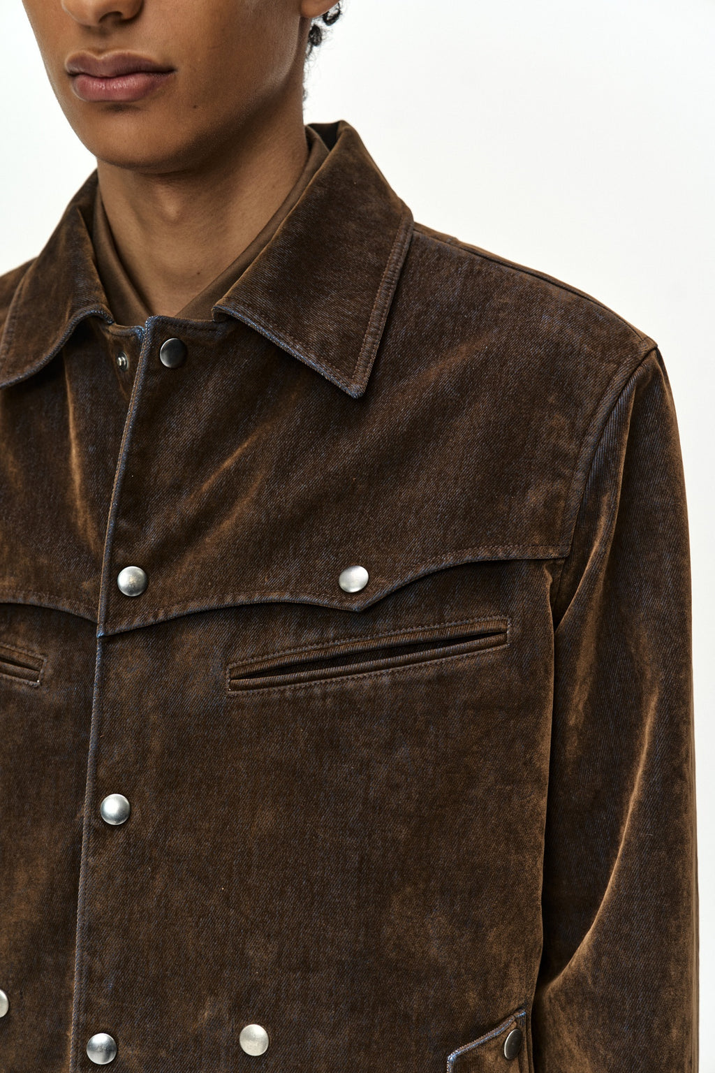 Andersson Bell - Georgia Flock Velvet Jacket (brown) (Brown) product image 7 | TRAB K-Fashion Australia