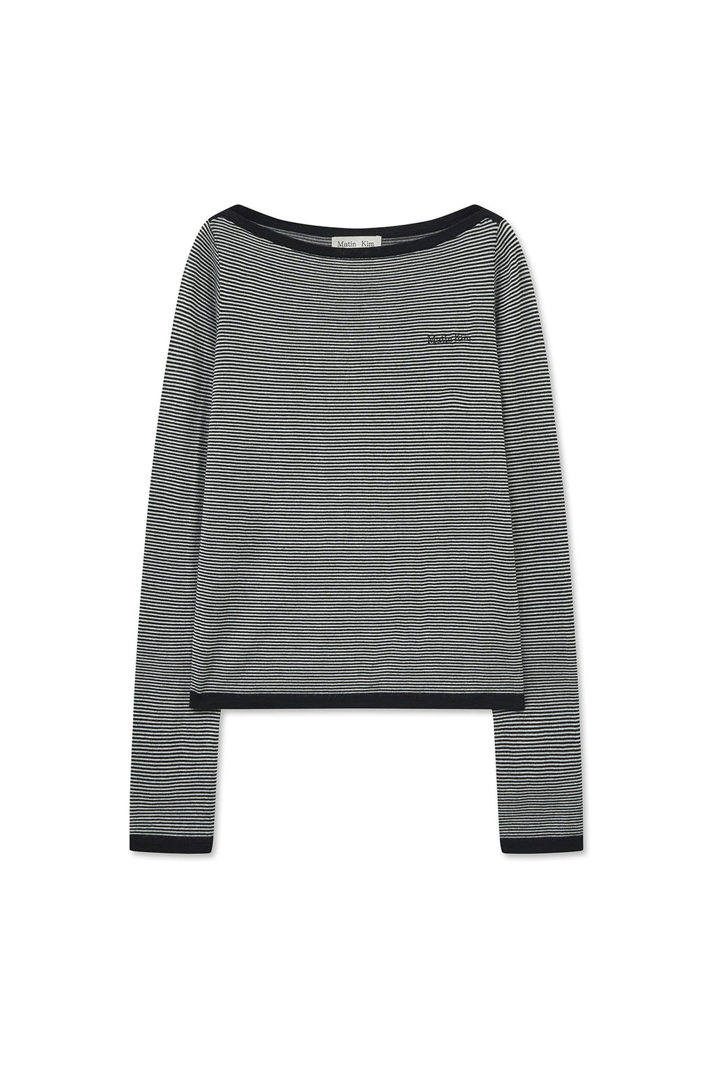 Matin Kim - Essential Boat Neck Knit Top (Black) product image 2 | TRAB K-Fashion Australia