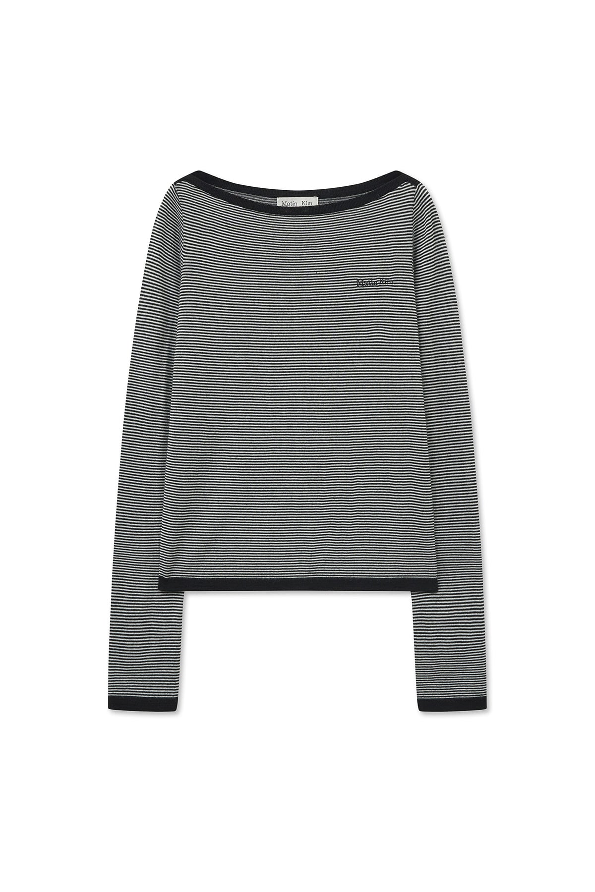 Matin Kim - Essential Boat Neck Knit Top (Black) product image 2 | TRAB K-Fashion Australia