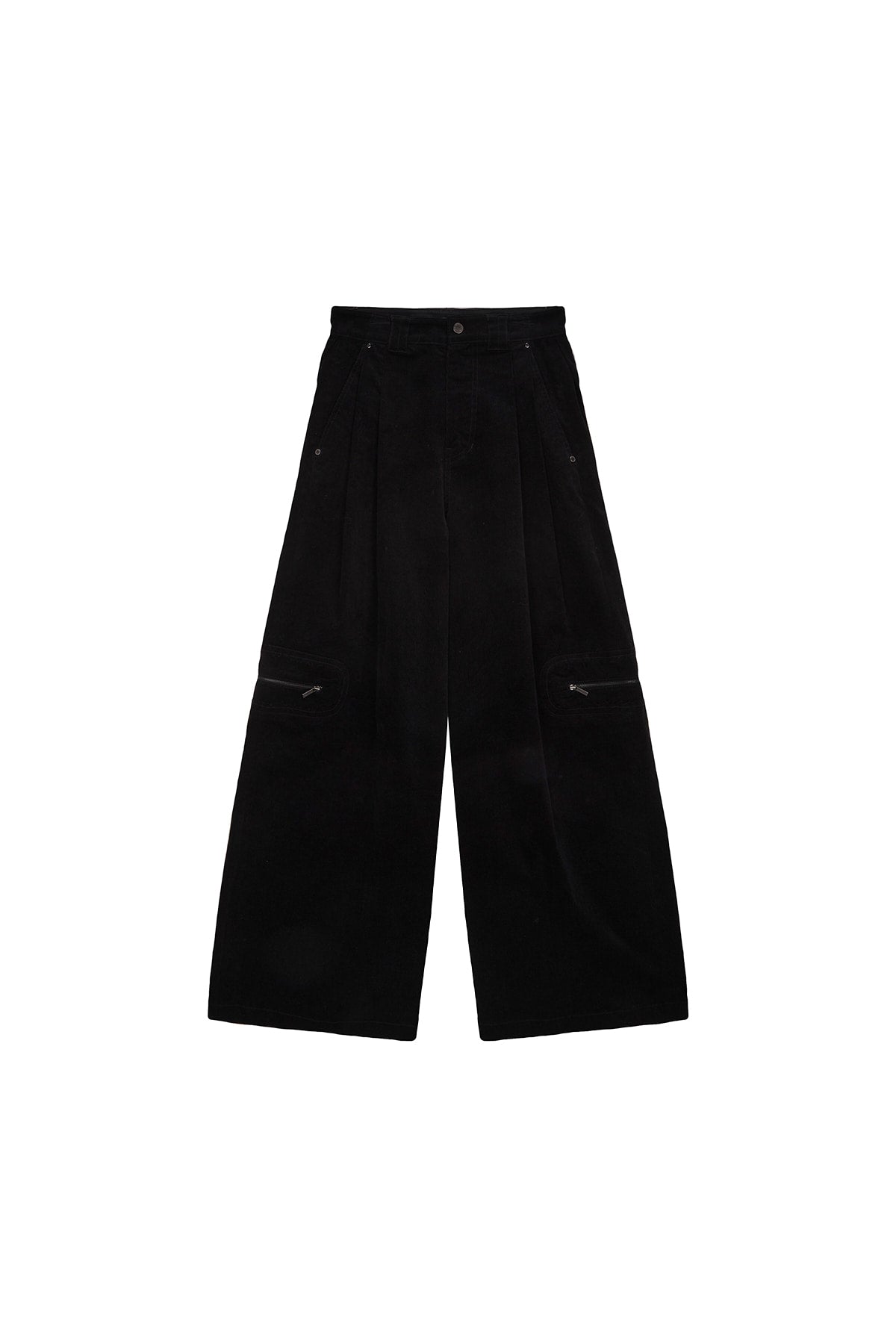 Matin Kim - Corduroy Tuck Point Wide Pants (Black) product image 1 | TRAB K-Fashion Australia