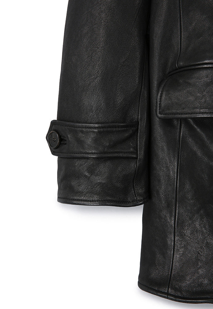 Art if acts - Washed Lambskin Vegetable Car Coat (Black) product image 17 | TRAB K-Fashion Australia