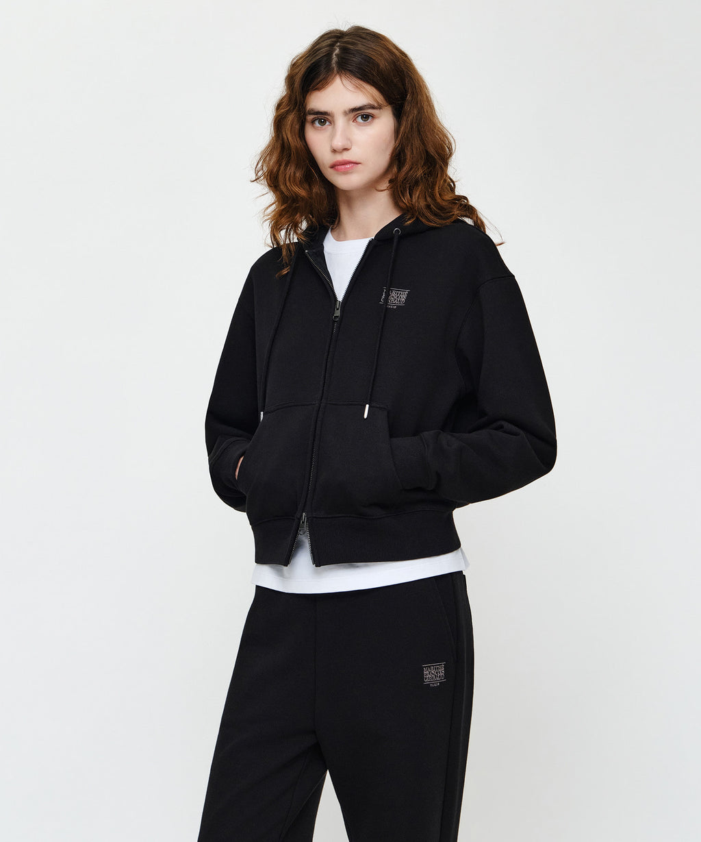 Marithe & Francois Girbaud - Small Classic Logo Hoodie Zipup (Black) product image 2 | TRAB K-Fashion Australia