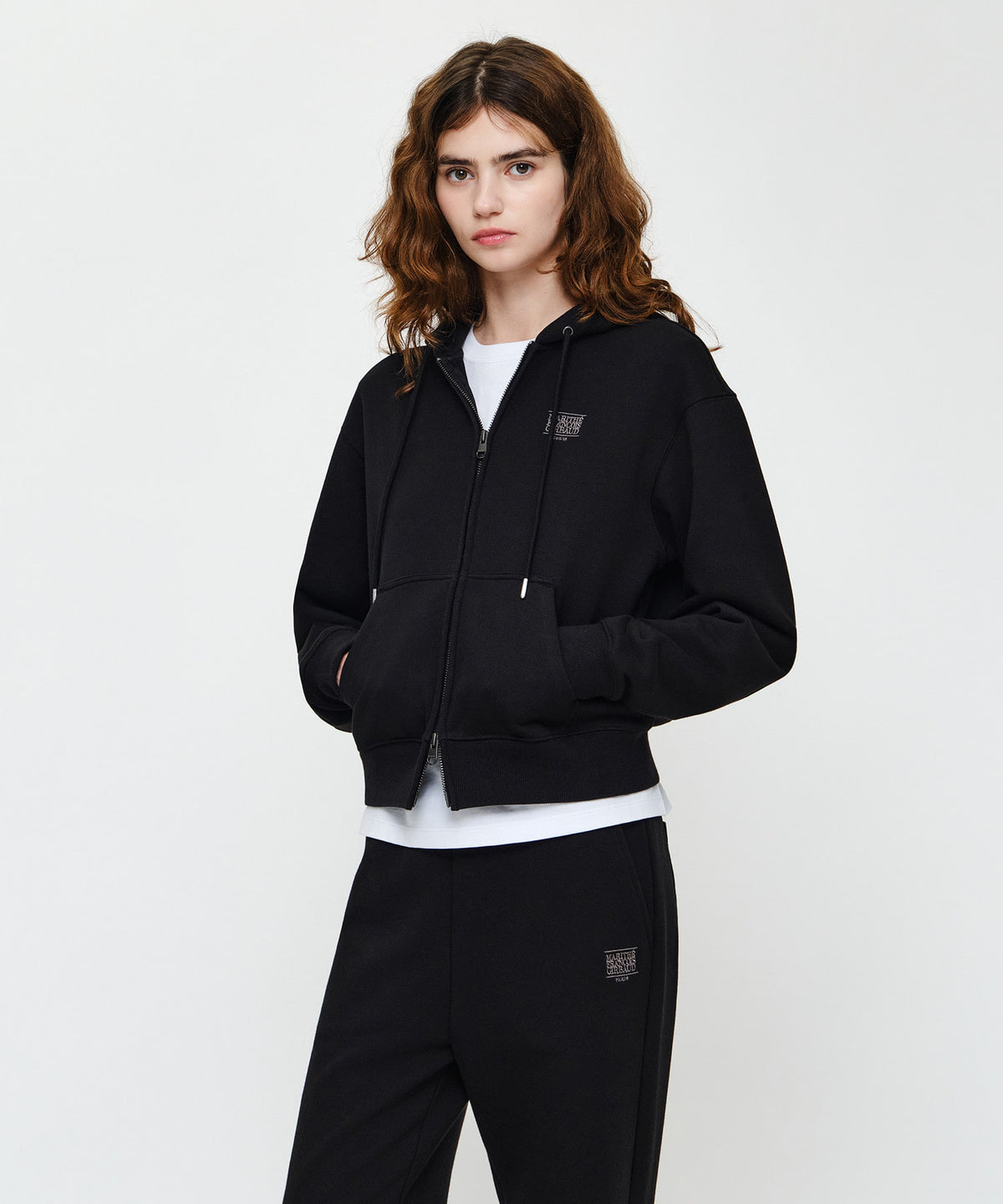 Marithe & Francois Girbaud - Small Classic Logo Hoodie Zipup (Black) product image 2 | TRAB K-Fashion Australia