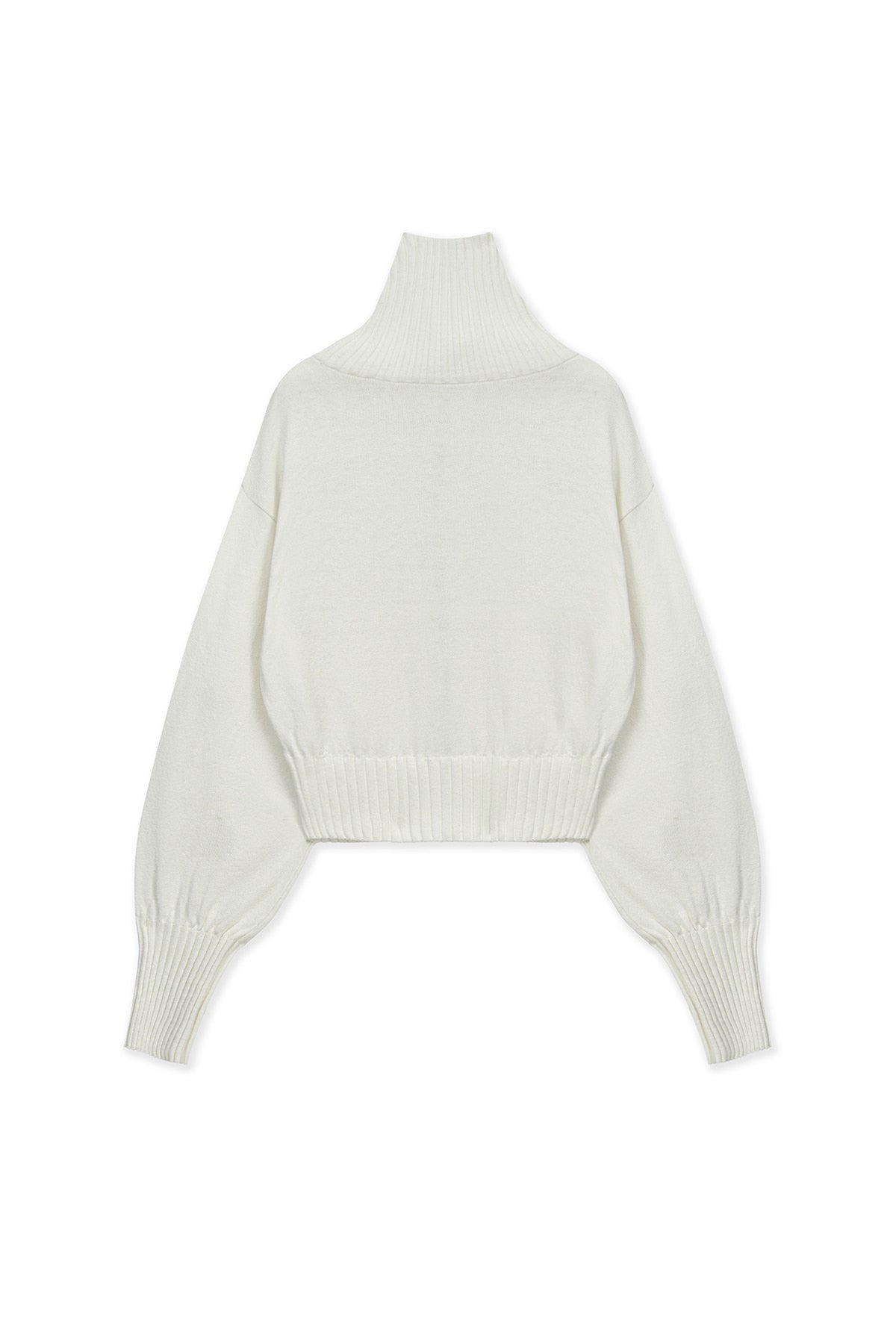 Matin Kim - High Neck Embroidered Logo Zip Up (Ivory) product image 2 | TRAB K-Fashion Australia