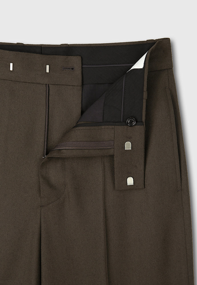 Tonywack - Wool And Cashmere Wide-Leg Trousers (Taupe Brown) product image 9 | TRAB K-Fashion Australia
