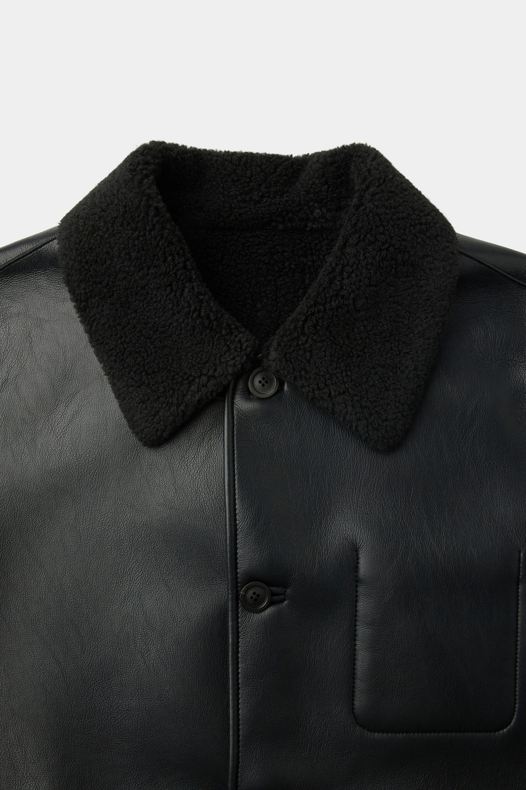 Coor - Linking Binding Fake Shearling Half Coat (Black) product image 5 | TRAB K-Fashion Australia