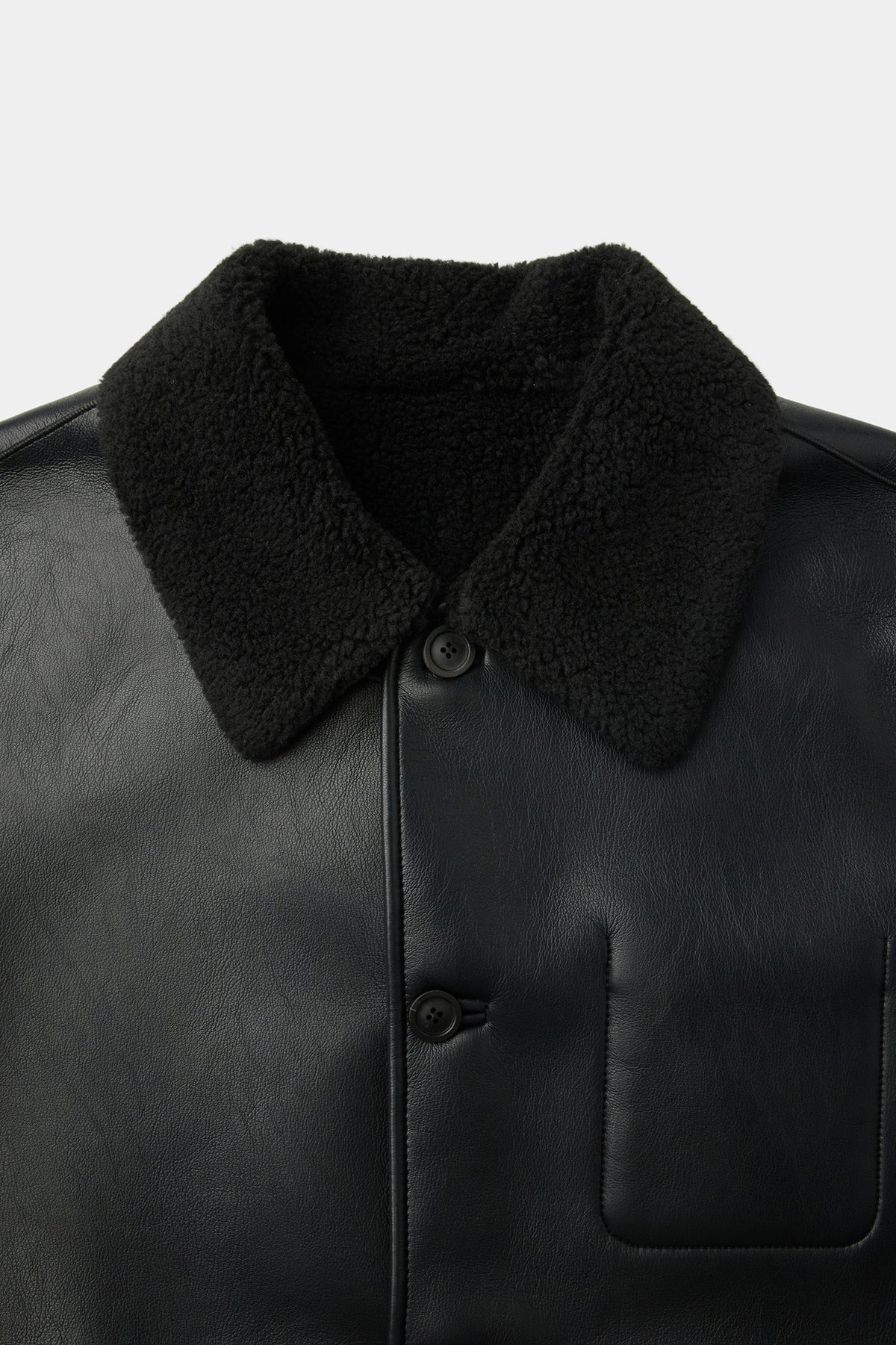 Coor - Linking Binding Fake Shearling Half Coat (Black) product image 5 | TRAB K-Fashion Australia