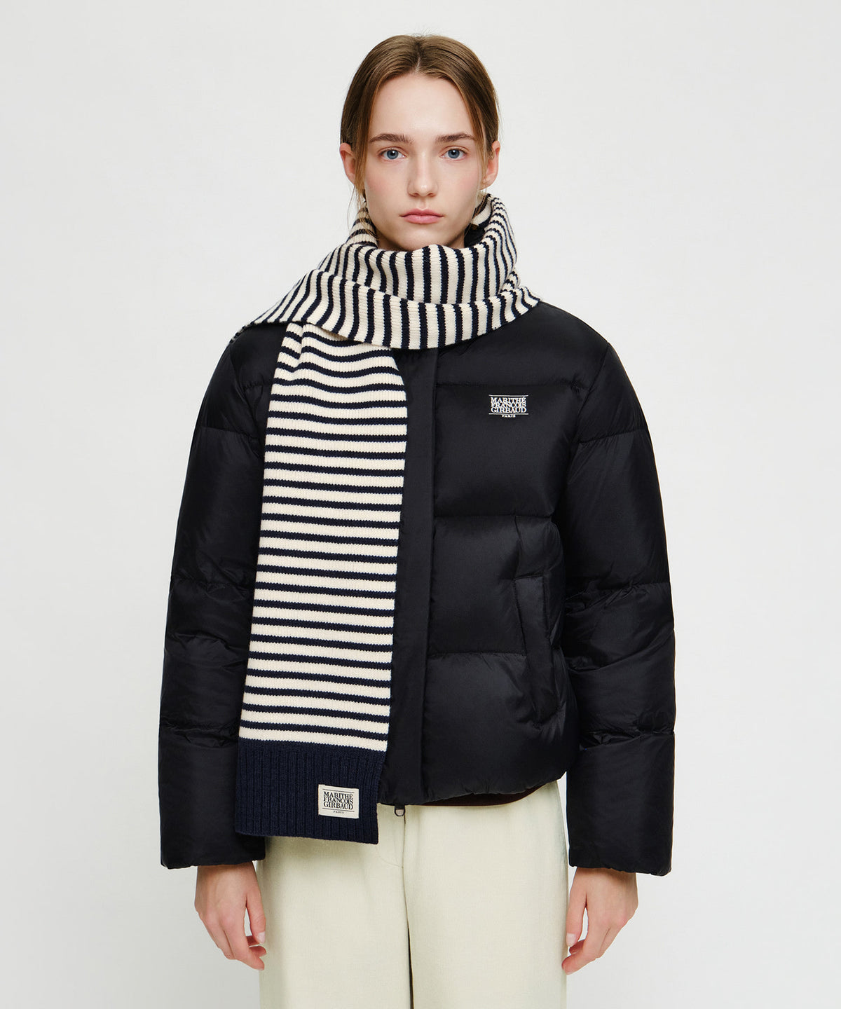 Marithe & Francois Girbaud - Classic Logo Knit Muffler (Navy) product image 5 | TRAB K-Fashion Australia