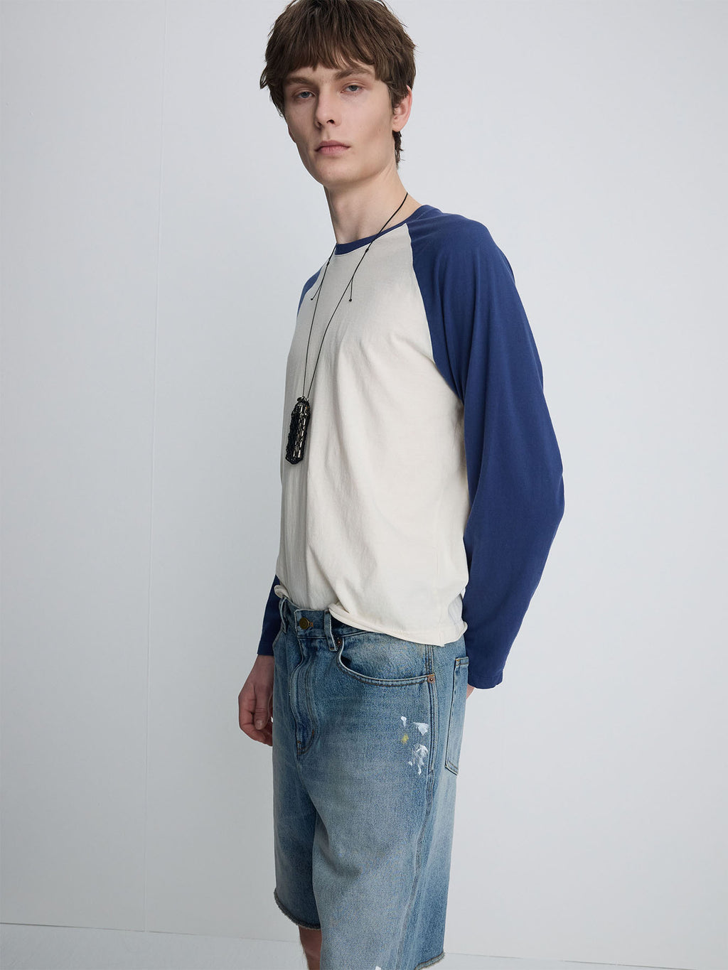 Tonywack - Hand-Painted Raw Hem Denim Shorts (Vintage Blue) product image 8 | TRAB K-Fashion Australia