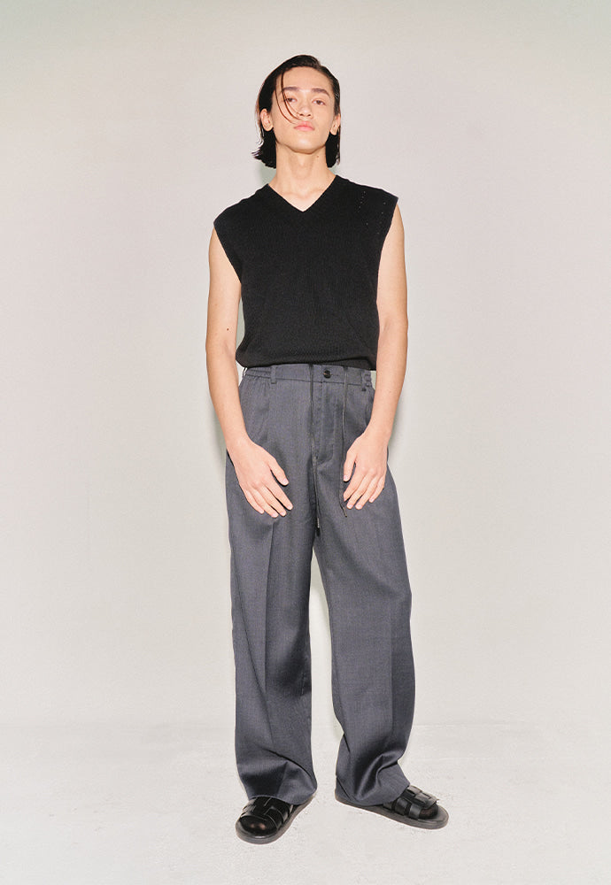 Tonywack - High-Density Wool Drawstring Wide Trousers (Grey) product image 3 | TRAB K-Fashion Australia