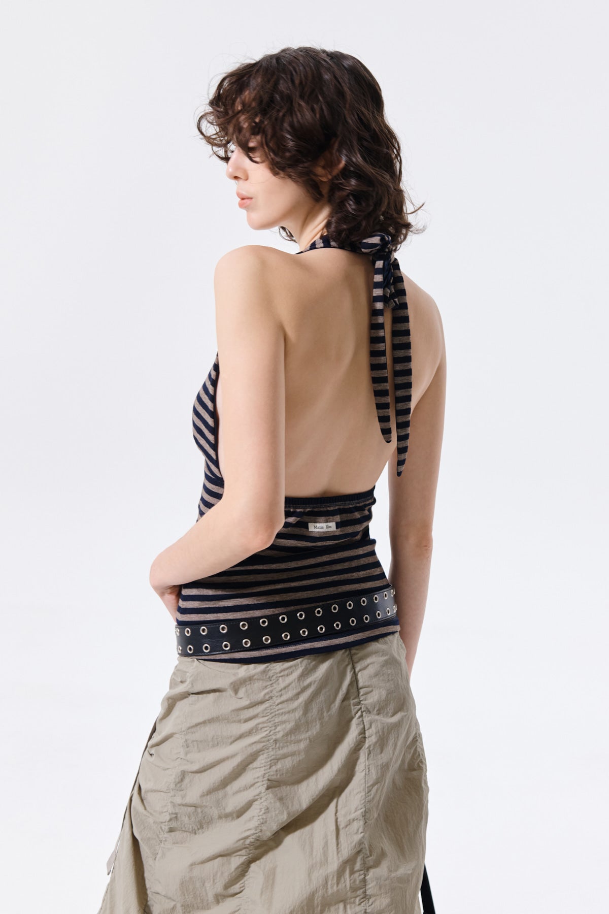 Matin Kim - Striped Halter Neck Top (Navy) product image 12 | TRAB K-Fashion Australia
