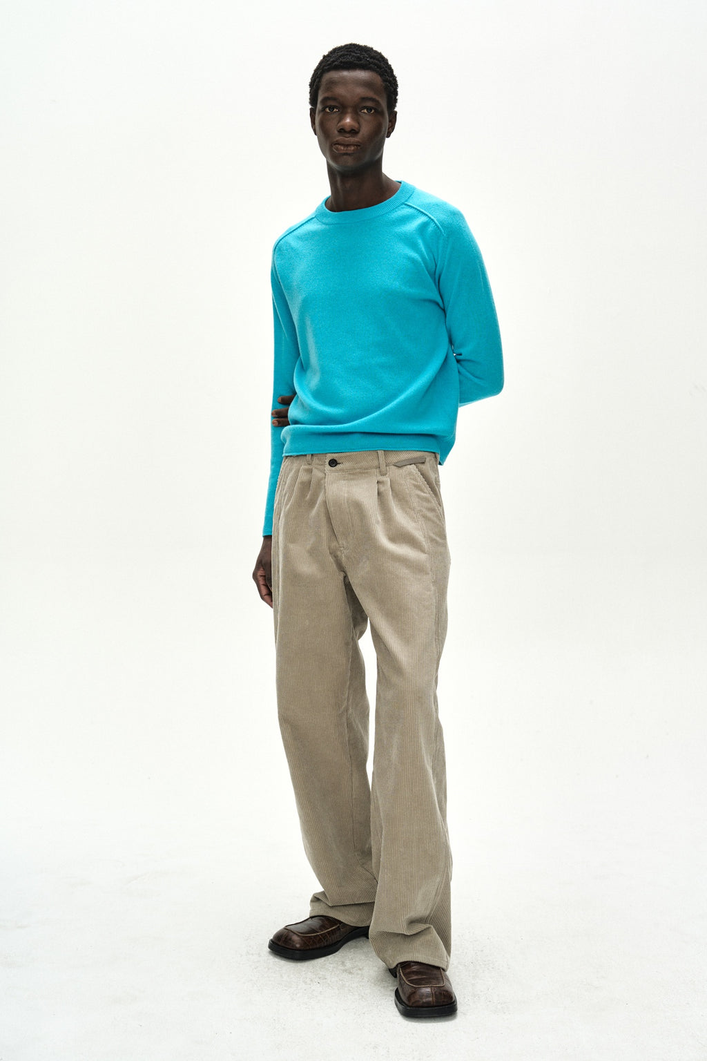 Andersson Bell - Crossover Wide-Leg Corduroy Trousers (Cream) product image 8 | TRAB K-Fashion Australia
