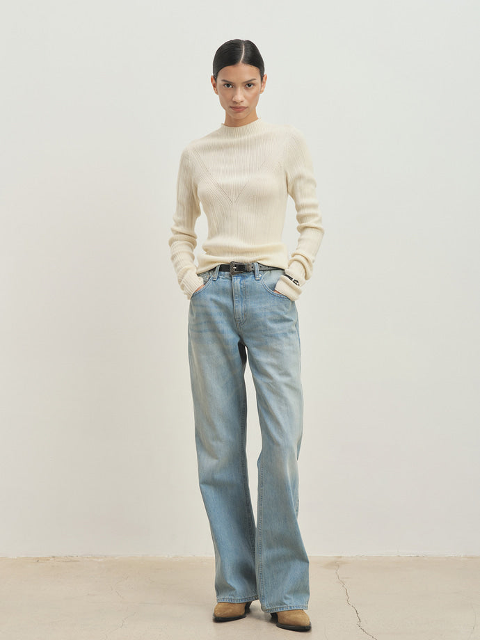 Tonywack - Wool Slim-Fit High-Neck Top (Ivory) product image 1 | TRAB K-Fashion Australia