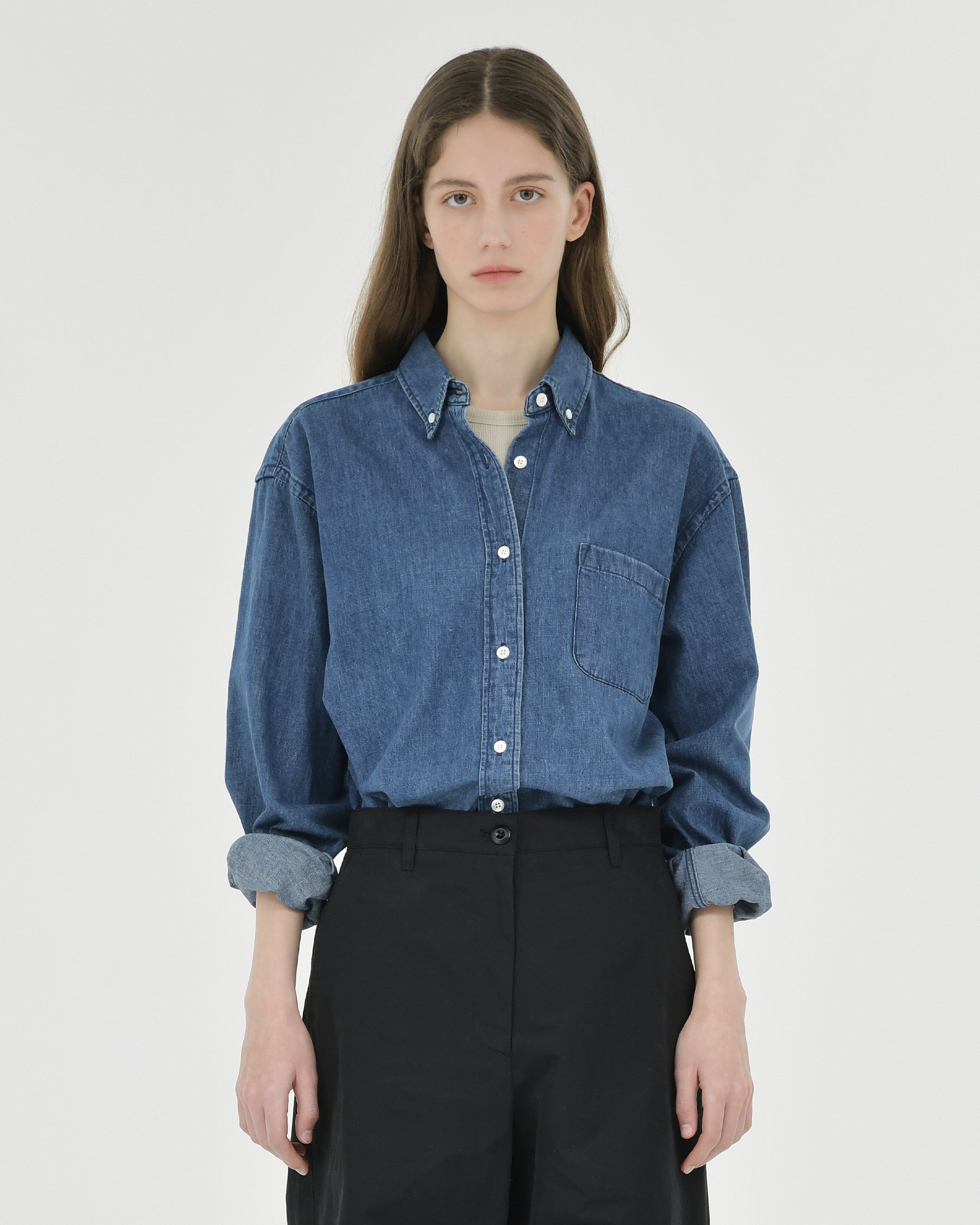 Brownyard - Button Down Denim Shirt (Blue) product image 4 | TRAB K-Fashion Australia