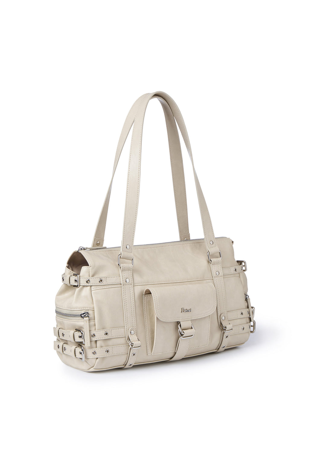 Deinet - Belted Pocket Shoulder Bag (Beige) product image 2 | TRAB K-Fashion Australia