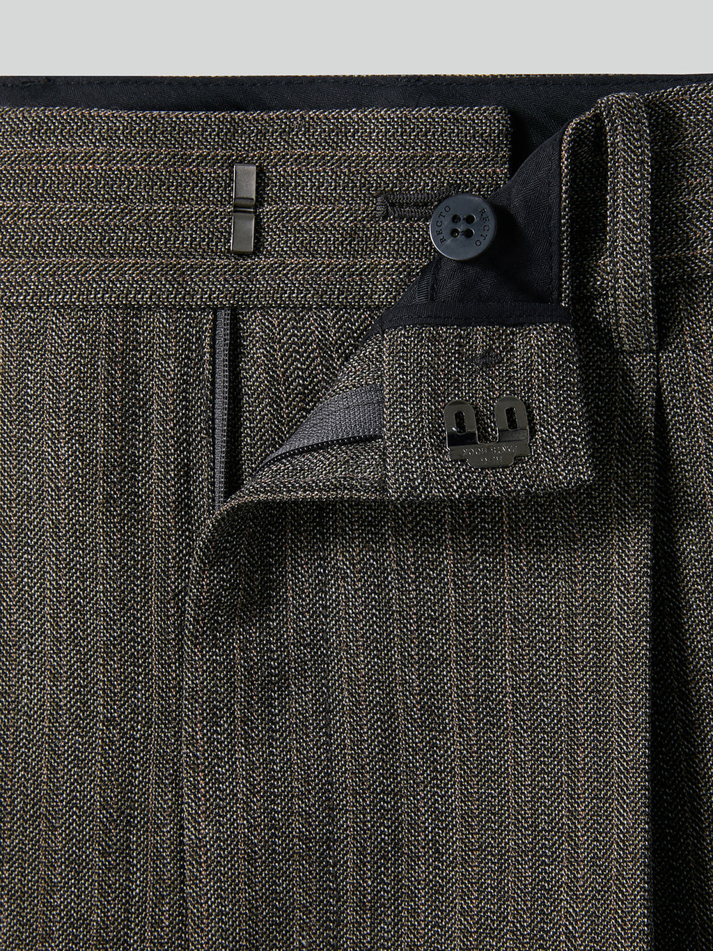 Recto - Broken Harringbone Suit Pants (Dark Khaki) product image 6 | TRAB K-Fashion Australia