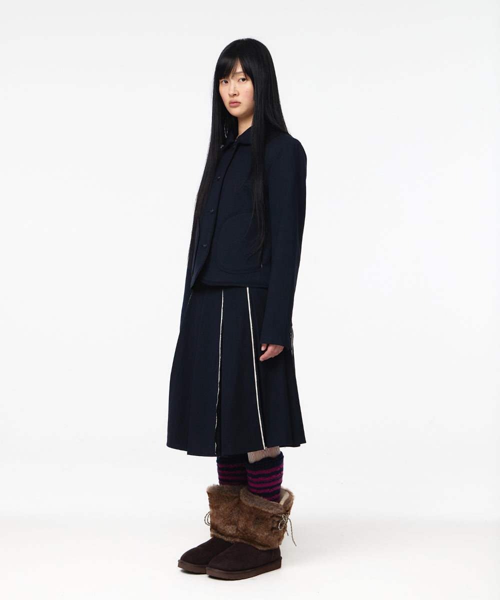 Coyseio - Rounded Raw Hem Jacket (Navy) product image 9 | TRAB K-Fashion Australia