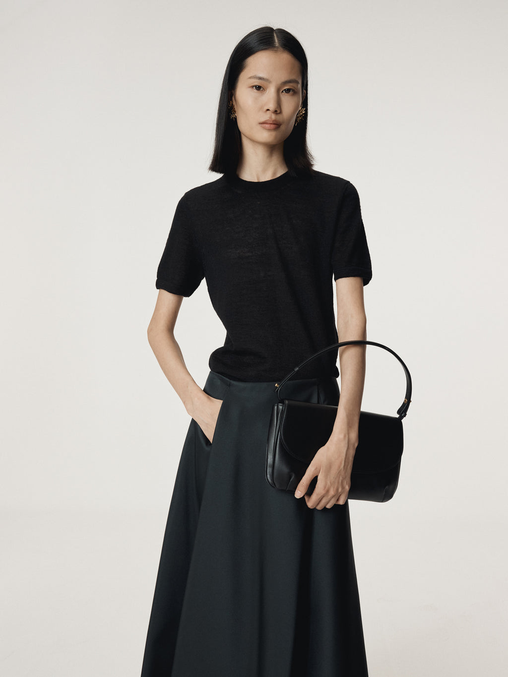 Recto - Rc Embroidery Sheer Knit Top (Black) product image 8 | TRAB K-Fashion Australia