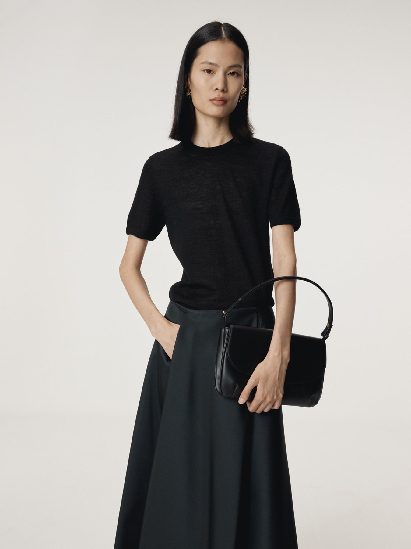 Recto - Rc Embroidery Sheer Knit Top (Black) product image 8 | TRAB K-Fashion Australia